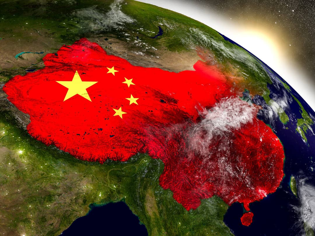China com bandeira estilizada