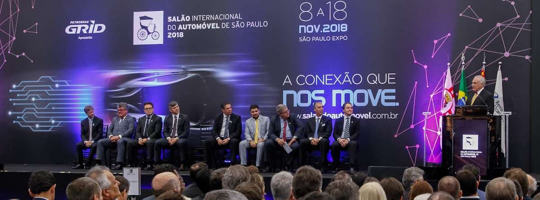 Michel Temer discursa na abertura do Salão do Automóvel de São Paulo