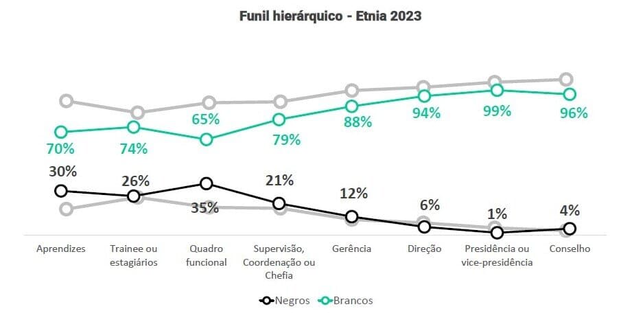 funil hierárquico negros setor automotivo