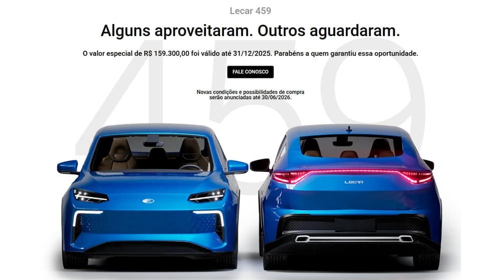 Reprodução do site da Lecar